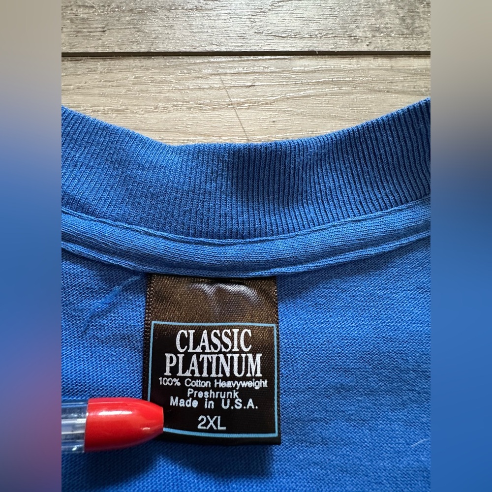 Rare Vintage UNION TIME Spell Out Big Logo Single Pocket T-shirt Size 2XL Cotton - Picture 6 of 8